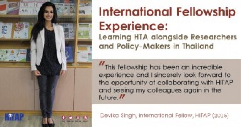 International Fellowship Experience: Learning HTA alongside Researchers and Policy-Makers in Thailand