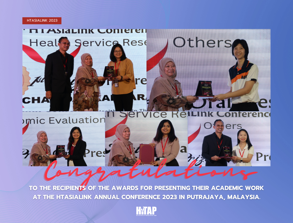 ขอแสดงความยินดีกับผู้ได้รับรางวัลการนำเสนอผลงานวิชาการในการประชุมวิชาการ HTAsiaLink ประจำปี 2023 ณ เมืองปุตราจายา ประเทศมาเลเซีย