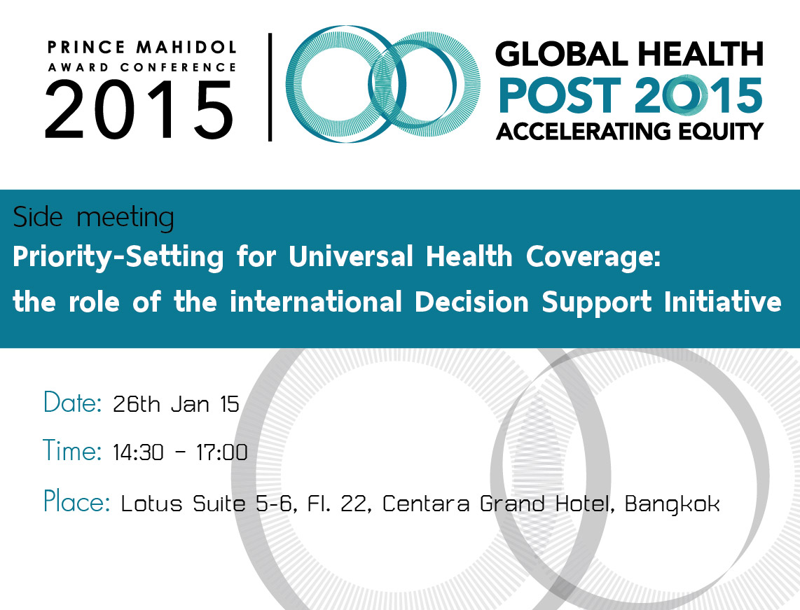 HITAP joins with partners to organize a side meeting on Priority-Setting for Universal Health Coverage: the role of the international Decision Support Initiative