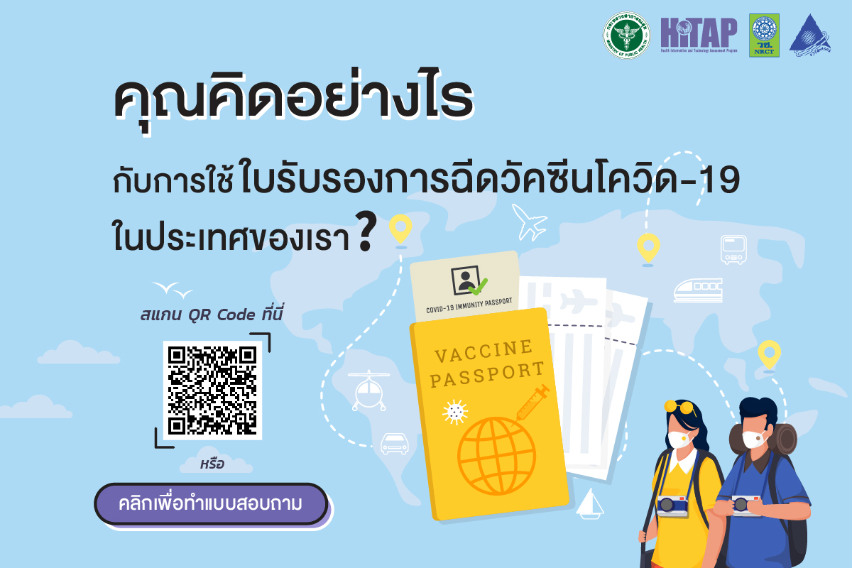 คุณคิดอย่างไรกับการใช้ใบรับรองการฉีดวัคซีนโควิด-19 ในประเทศของเรา?