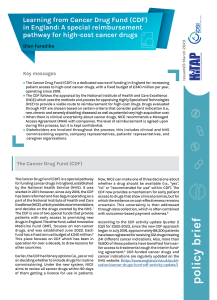 Learning from Cancer Drug Fund (CDF) in England: A special reimbursement pathway for high-cost cancer drugs