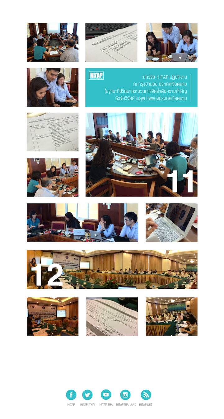 นักวิจัยจาก HITAP เดินทางไปปฏิบัติงาน ณ กรุงฮานอย ประเทศเวียดนามในฐานะที่ปรึกษากระบวนการจัดลำดับความสำคัญหัวข้อวิจัยด้านสุขภาพของประเทศเวียดนาม